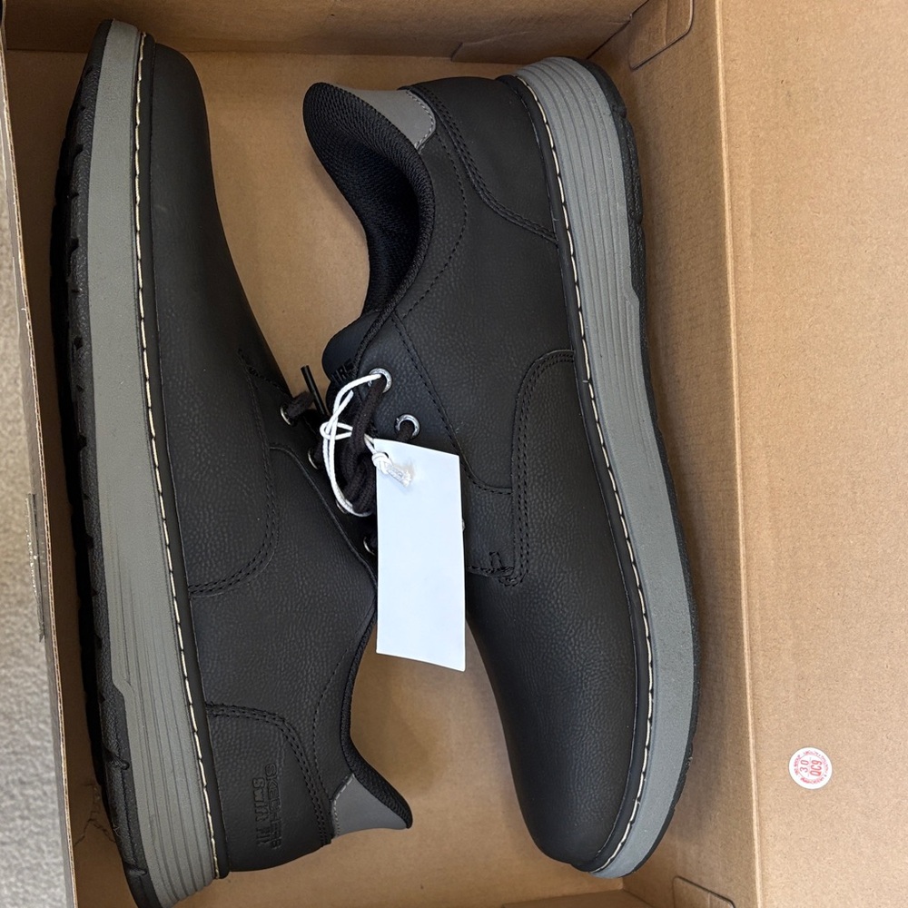 NIB Skechers Men's Black & Gray Swift Fit Casual Hands Free Slip-On Shoes - Picture 5 of 6